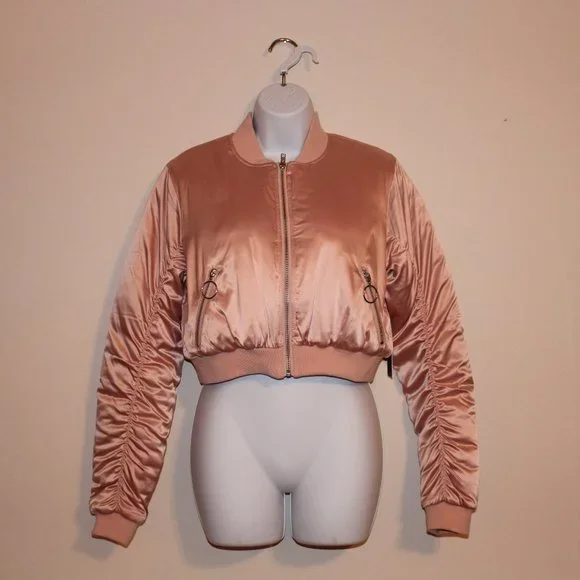Lovers and Friends Cropped Bomber Jacket NWT - Picture 5 of 15